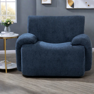 Comfy Modern Navy Chenille Accent Chairs For Living & Bedroom