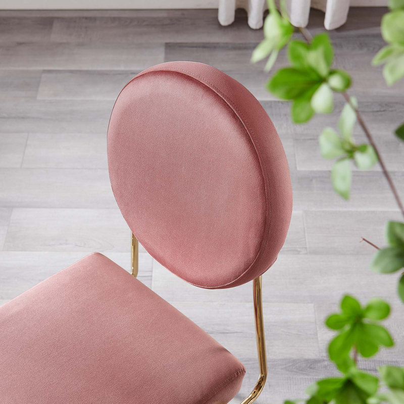 Chaises d'appoint Craft Performance de Modway, Velours vieux rose, Or, 1