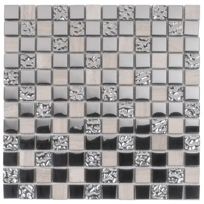 11.7" x 11.7" Grid Mosaic Wall & Floor Tile