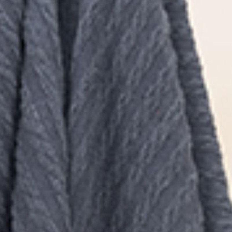 Jeté en tricot bleu 100% coton