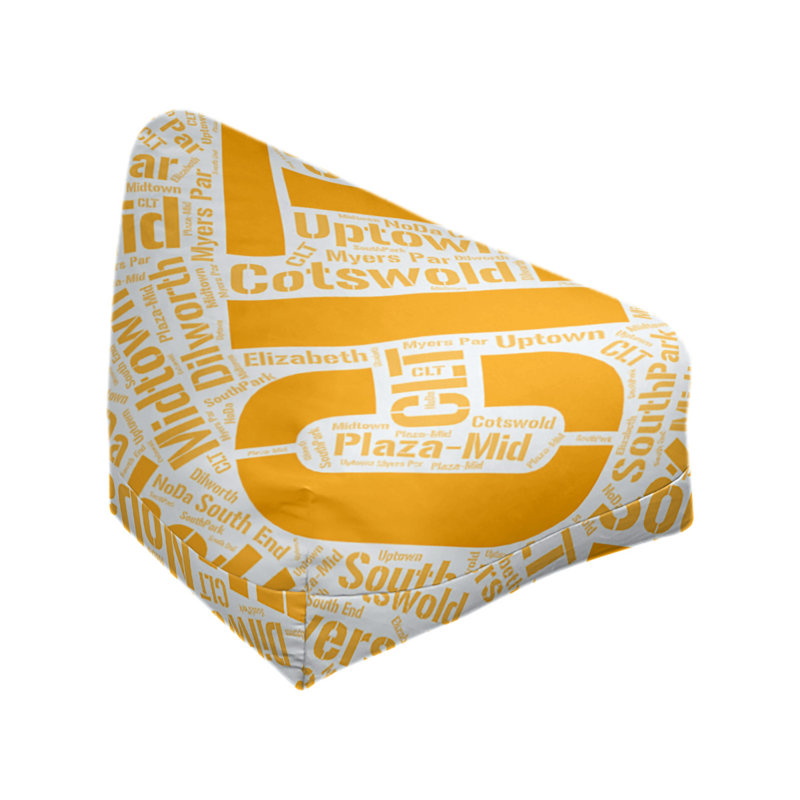 Classic Bean Bag, 30" H x 27" W x 25" D, Orange Polyester Blend, Charlotte