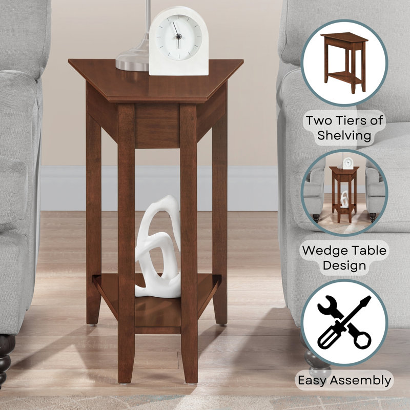 Carbin 24" Tall End Table with Shelf, Espresso