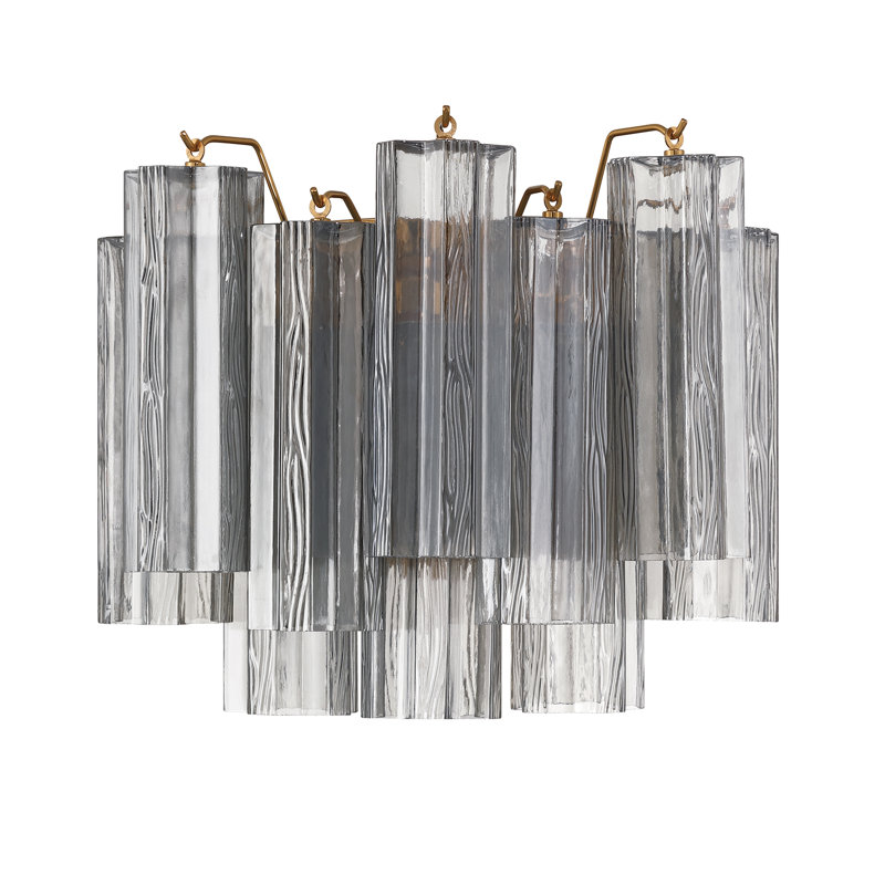 Addis 2 Light Sconce, Aged Brass/Black