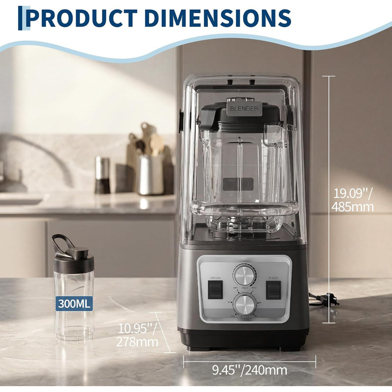 68oz Commercial Blender, 6-Blade, 9 Speed Adjust