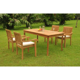 Kyla Outdoor 9 - Piece Teak Dining Set