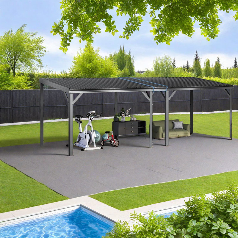 Abri et abri de jardin durables (avec cadre inclus) Patio moderne en acier 12 x 16