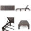 Chaise longue d'extérieur sans coussin pour patio