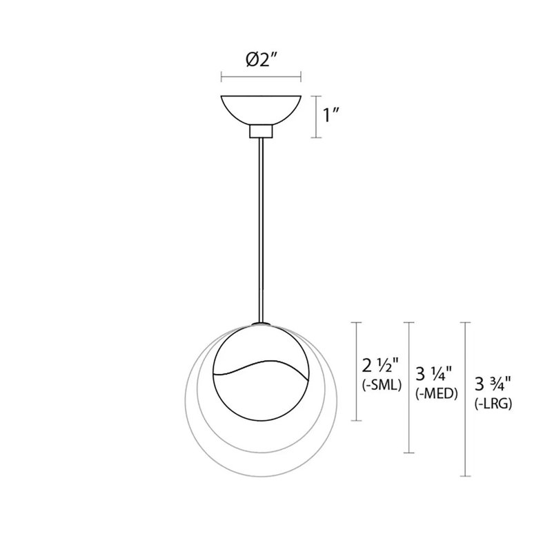 Luminaire suspendu sphère 1 lumière DEL Grapes ™, H 3,75 po x l 3,75 po x P 3,75 po, Nickel satiné