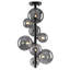 Plafonnier encastré moderne noir avec cadre en métal en grain de bois à transfert d'eau et globes en verre gris fumé dégradé, option 4 ou 8 lumières pour la chambre à coucher, le couloir et la cuisine - Répertorié ETL-402629698