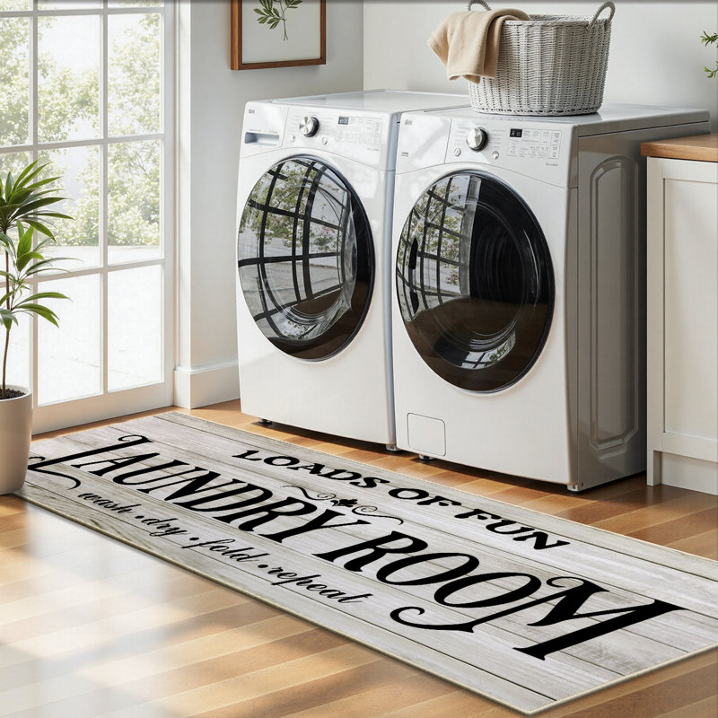 Tapis de couloir antidérapant lavable 2 pi x 6 pi, Brun