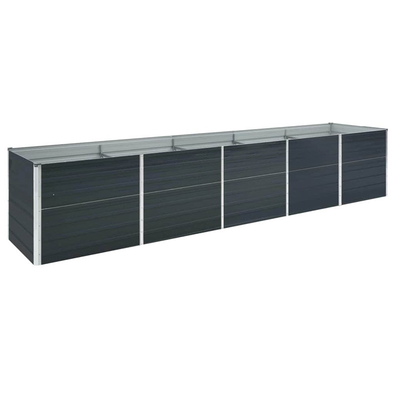 Raised Bed Anthracite Galvanized Steel 157.5" x 31.5" x 17.7" Outdoor Garden, 157.5" H x 157.5" W x 17.7" D
