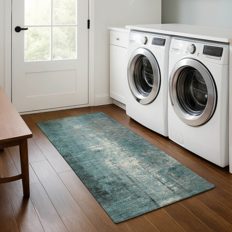 Premium Machine Washable Mouton AMF1980 Abstract Rug, Runner 2'3" x 7'6"