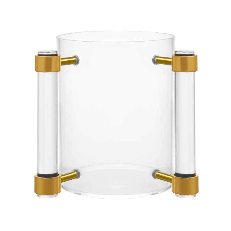 Tasse en acrylique avec poignées blanc / transparent / marbre, Clair
