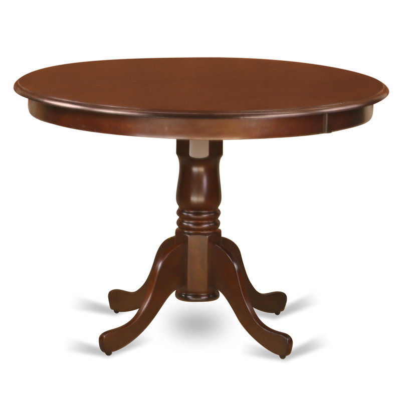 3 Piece Kitchen Table & Chairs Set Contains a Round Dining Room Table with Pedestal and 2 Dining Chairs, Mahogany, Mahogany