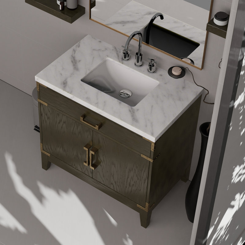 Meuble-lavabo simple en chêne brun 36 po X P 22 po D