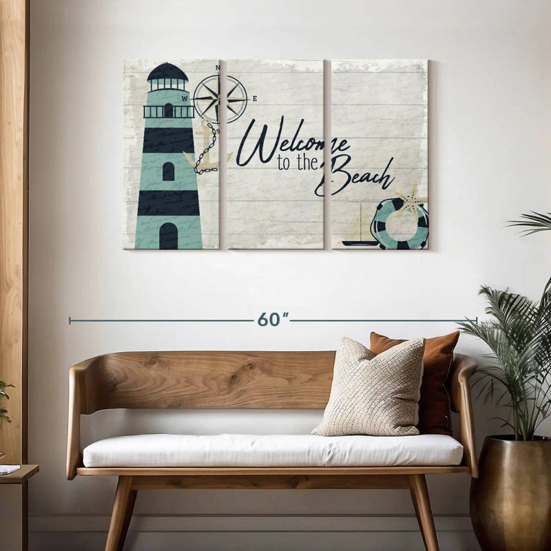 Tergel «Welcome To The Beach» en bois, H 28 po x l 45 po