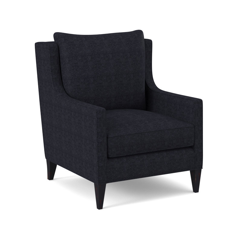 Chaise Callum, 100% polyester bleu marine de Venise, Ébène rétro