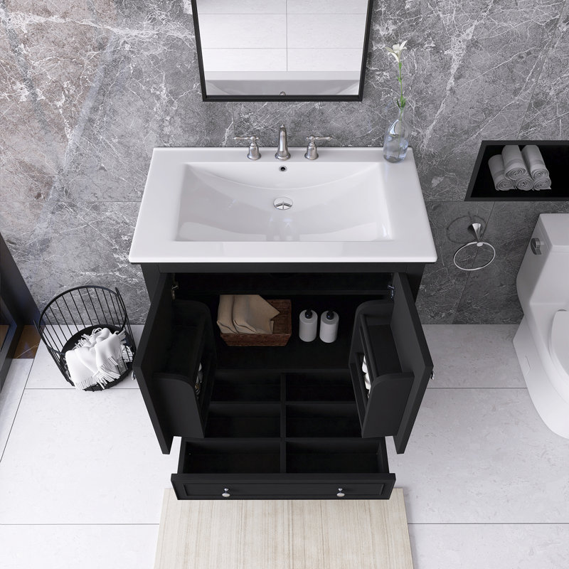Ensemble de meuble-lavabo autoportant 30 po avec comptoir en céramique 30 po