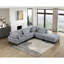Fauteuil d'angle en velours côtelé gris