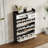 1250 Black Color Shoe Cabinet With 3 Doors 2 Drawers,PVC Door With Shape ,Large Space For Storage, Sideboard-125535200