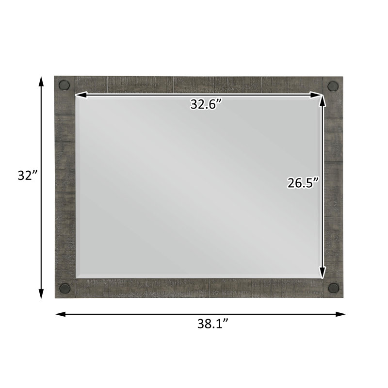 Miroir de commode gris vieilli