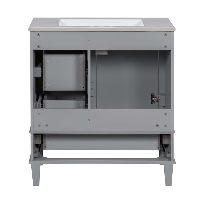 Meuble-lavabo de salle de bain, armoire de salle de bain avec lavabo, armoire de rangement de salle de bain avec porte à fermeture douce