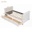Lit de jour simple rembourré avec tiroirs et amp; Support en lattes de bois, beige (aucun sommier requis, durable)