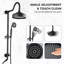 Douche murale double avec pluie de 8 po et poche, élégance noir mat