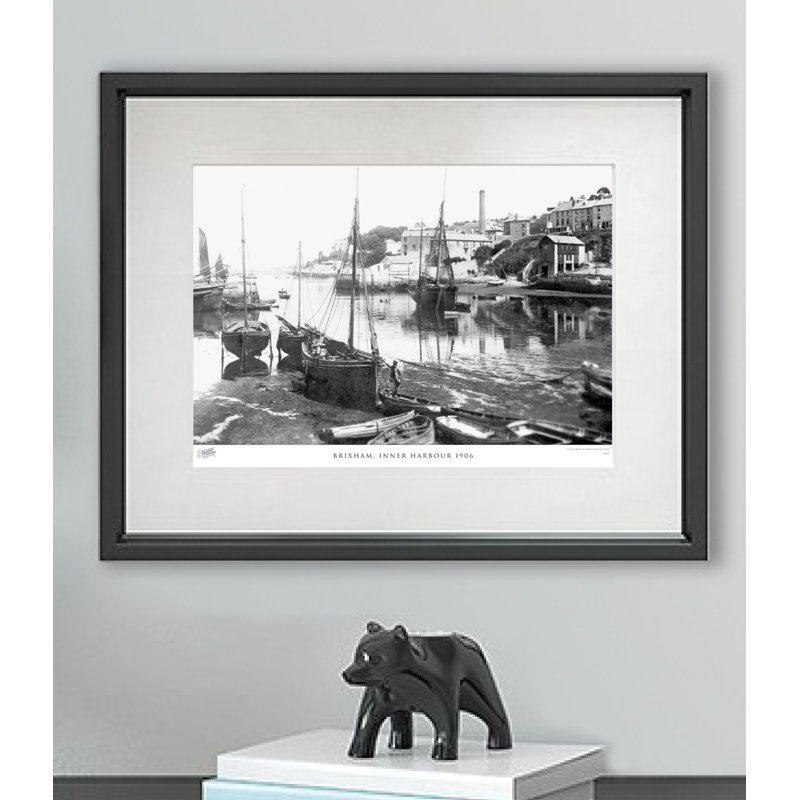 Brixham, Inner Harbour 1906 - Single Picture Frame Print, 45cm H x 60cm W x 2.3cm D