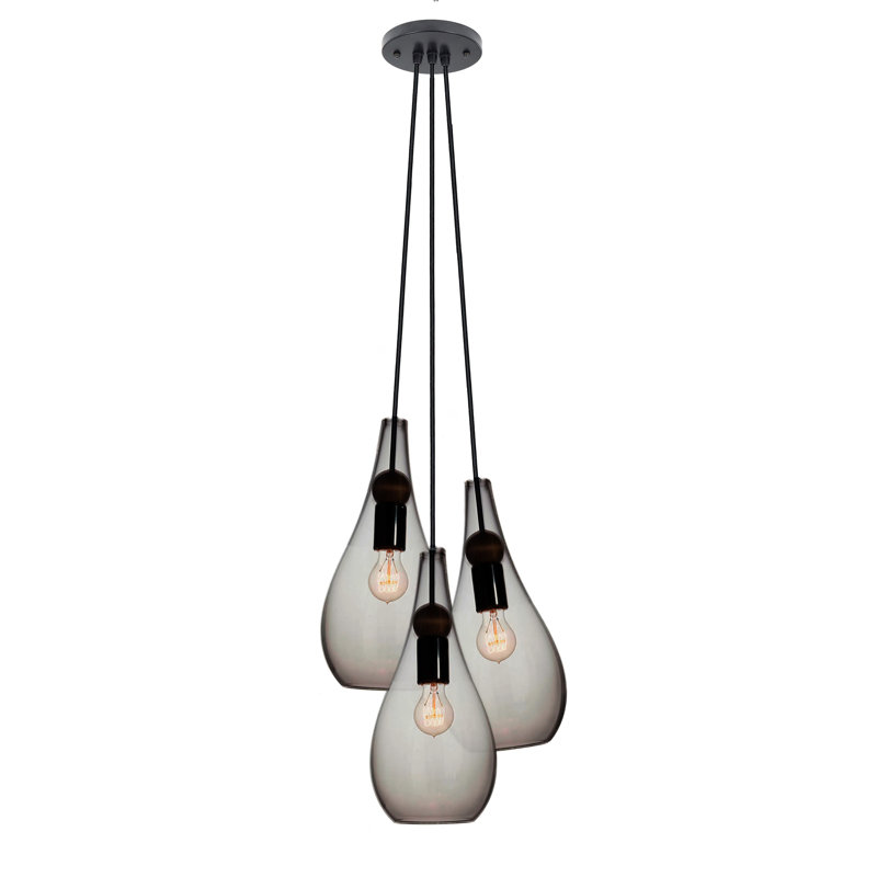 Lustre en forme de globe terrestre à 3 lumières Earth, Noir mat, H 108 po x l 18 po x P 18 po