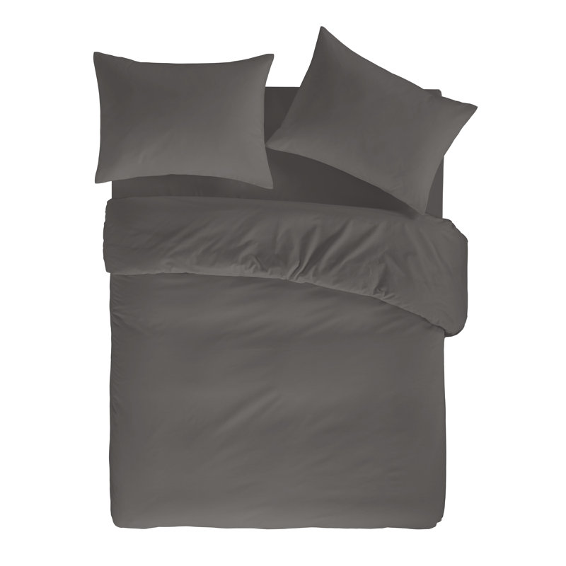 Cottrell Solid Col Duvet Cover, Super King Duvet Cover, Dark Grey