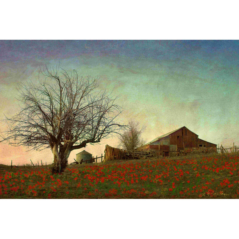 Grange sur la colline, H 8 po x l 12 po