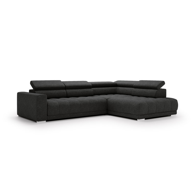 3 Seater Corner Sofa , Artico Black, Left Hand Facing