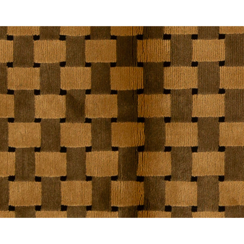 Hand Knotted Wool Area Rug in Green