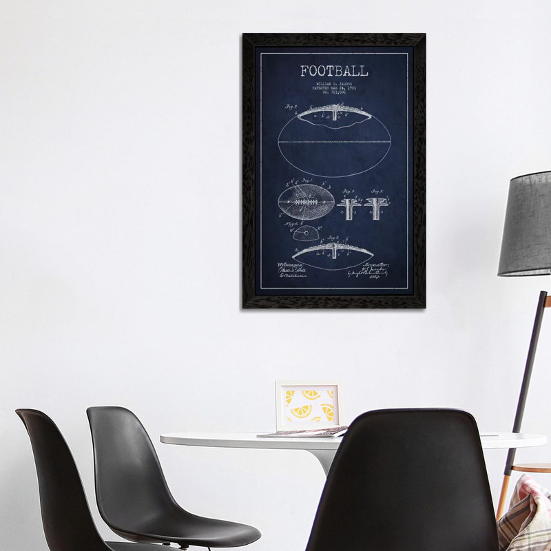 Football All Patent by Aged Pixel - Print on Canvas, 152.5 cm H x 101.5 cm W, Black Framed