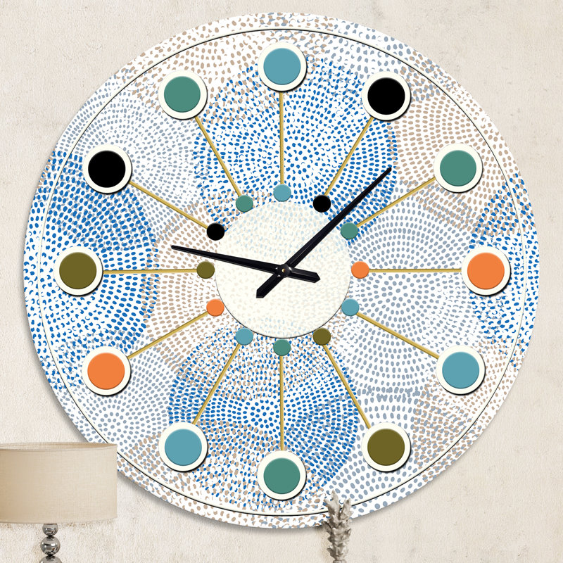 Abstract Abstract Design I - horloge murale moderne Mid-Century, Moyenne
