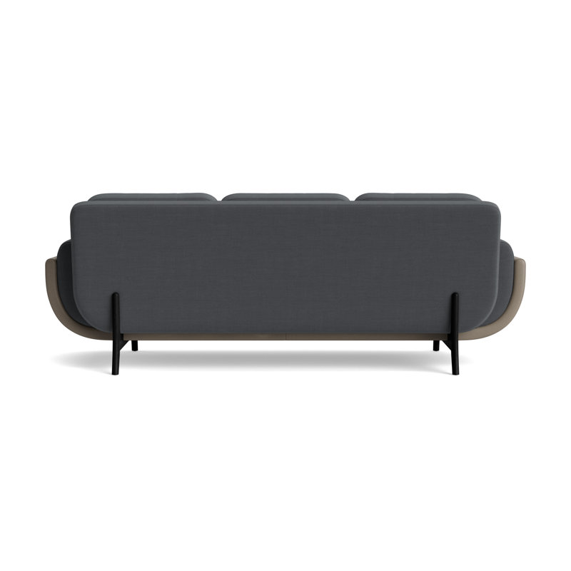 Regatta 90 Sofa, Performance Linen-Charcoal/GreenwichLeather-Pewter, Black