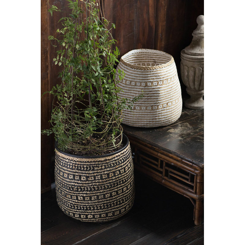 Panier cylindrique tissé à la main