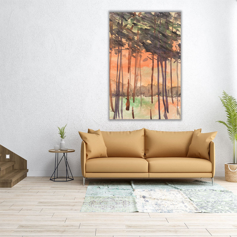 Entre les arbres I - reproduction d'art sur toile, H 18 po x l 12 po
