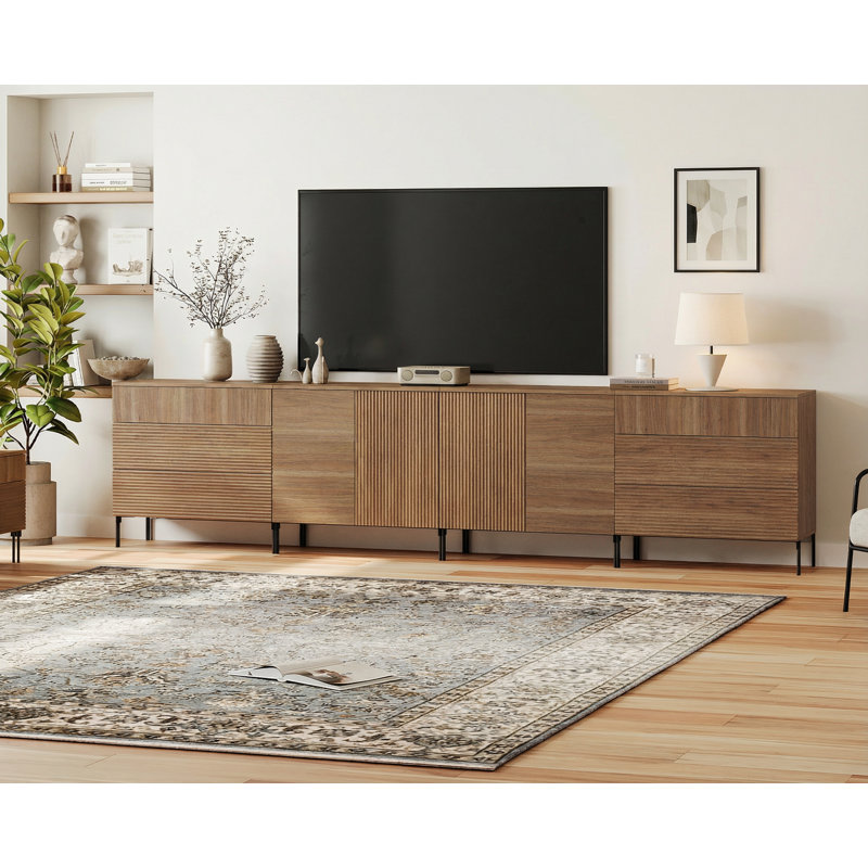 Meuble télé avec commode Aadham, Noyer
