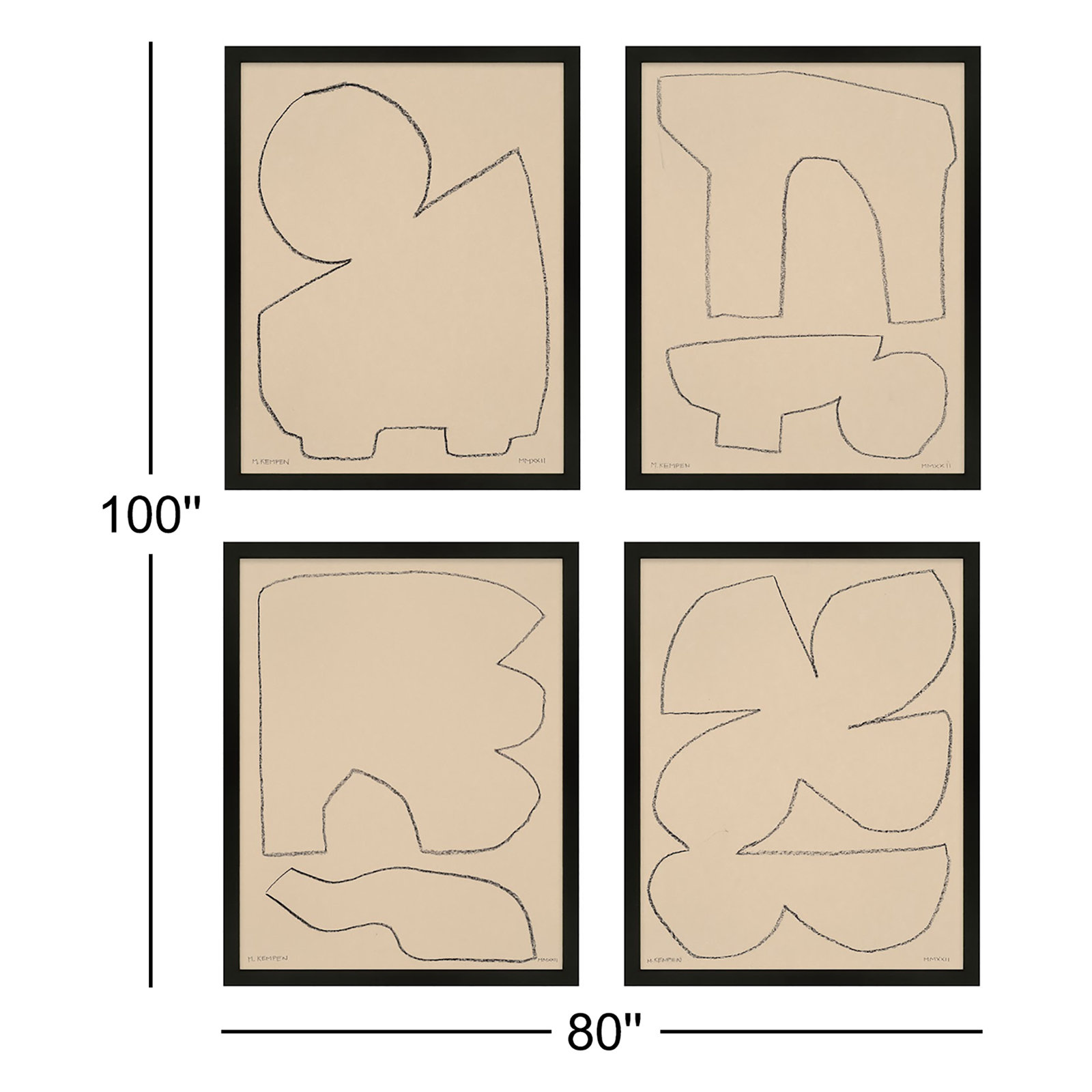 Outlines by Michael Kempen, Black Framed, 20" W x 25" H