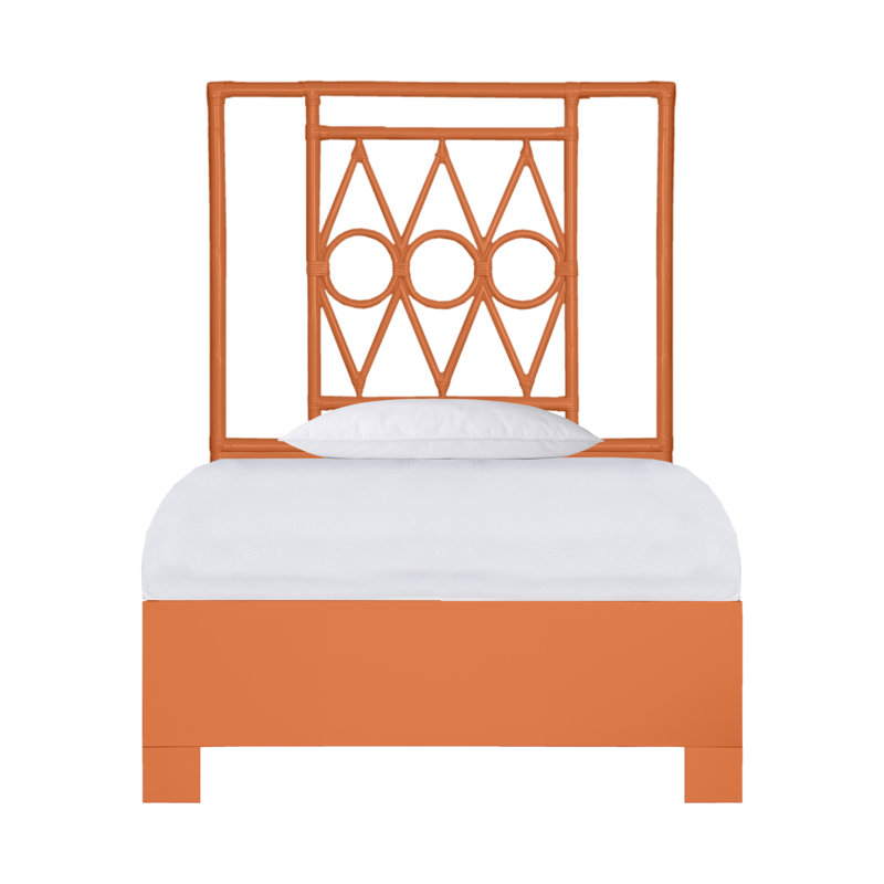 Lit plateforme Michelle, Simple très long, Orange