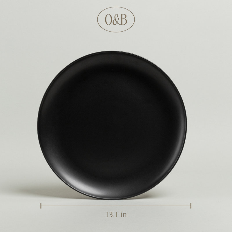 Over&Back Coupe Round Serving Platter, Black