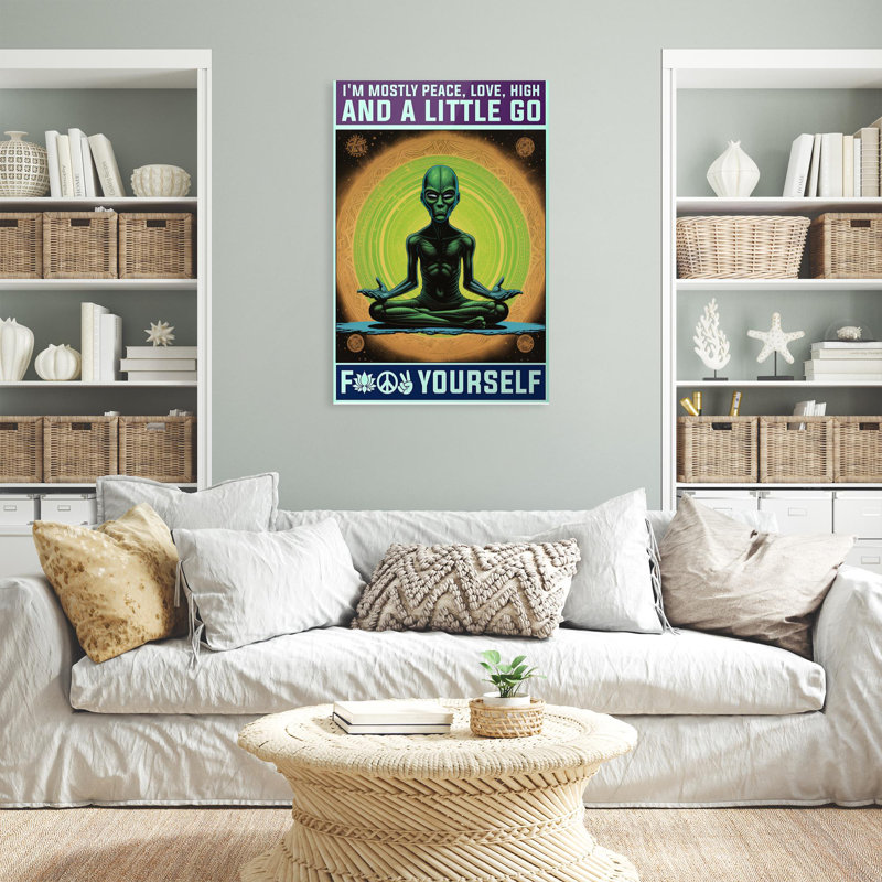 «Lodis Aliens Im Mostly Peace 1», reproduction sur toile, H 36 po x l 24 po x P 1,25 po