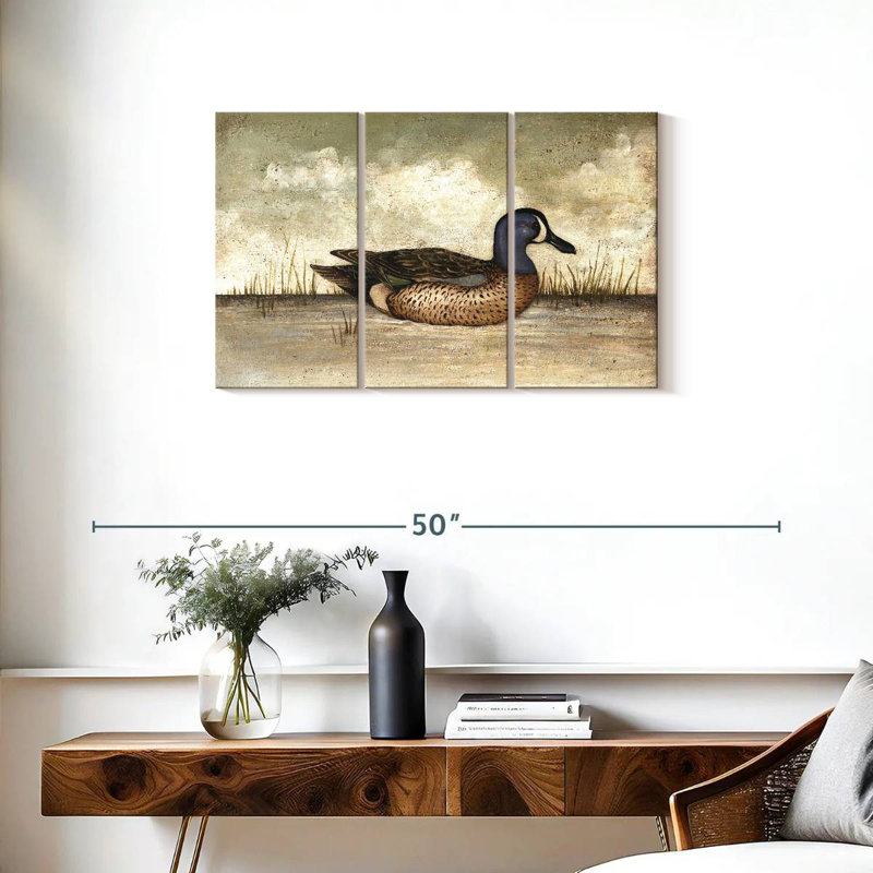 Canard bleu sarcelle à oreilles Brampt, H 20 po x l 33 po