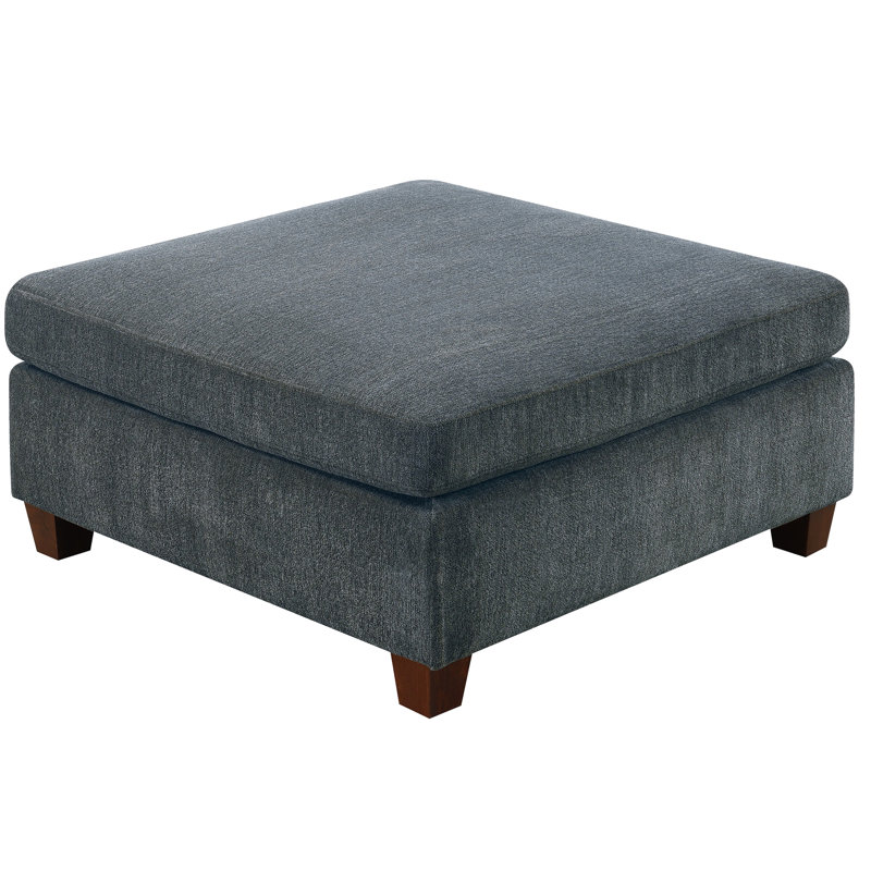 Élégant canapé modulaire en chenille gris de 6 pièces avec 2 coins d'angle, des chaises sans accoudoirs et des repose-pieds pour une chambre élégante et confortable