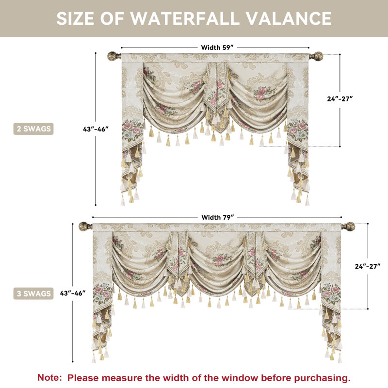 Riney Swag Window Valance, 79" W x 45" L