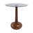 Ernstfried Elegant Glass-Top Wood Pedestal Side Table for Living Room Accent - Sculptural Narrow End Table for Entryway Styling - 21", Brown & Clear