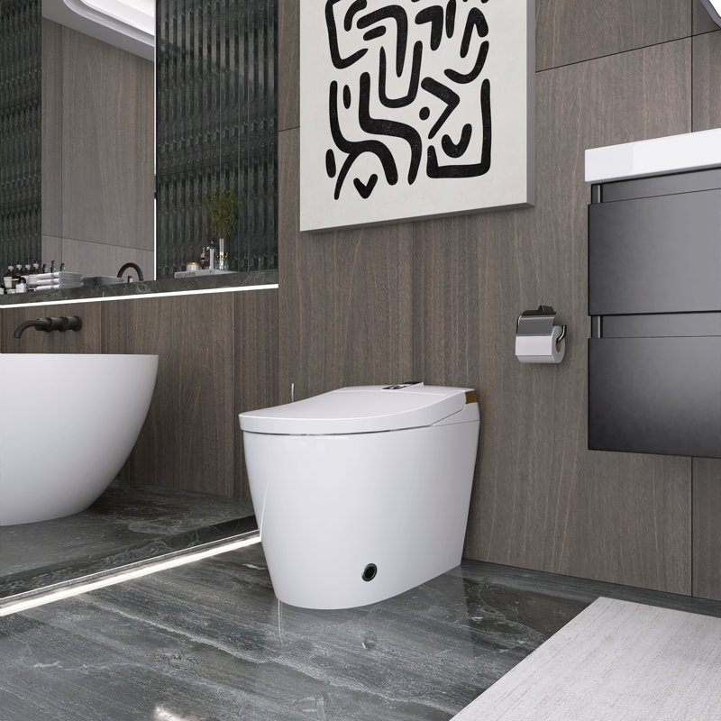 27 po X 16 po Baignoire de trempage autoportante en céramique, Blanc