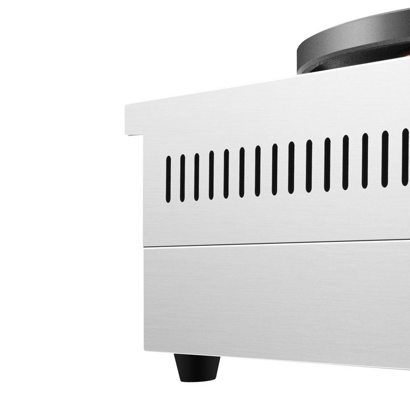 Crêpière électrique professionnelle avec double plaque antiadhésive, 3,4 kW, contrôle de température, bac récupérateur de résidus, idéale pour les kiosques de casse-croûte, les pâtisseries et la cuisine domestique (couleur argent).
